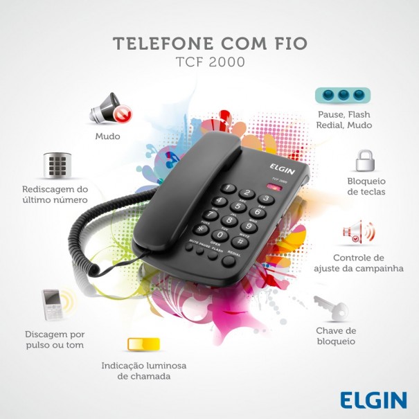 TELEFONE COM FIO - ELGIN